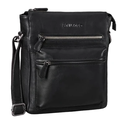 Afbeelding van STILORD &#039;Mae&#039; Kleine Crossbody Tas Dames Leer Vintage Handtas Casual Schoudertas Lederen Damestasje voor Shopping Avondtas Partytas Echt Leer, Kleur:zwart