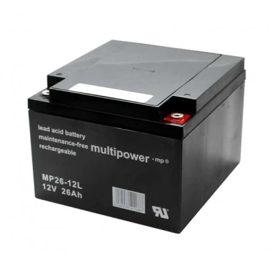 Afbeelding van Multipower MPL26 12 12V 26Ah Long Life loodaccu AGM loodgelaccu