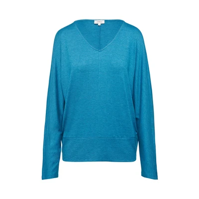 Afbeelding van s.Oliver Langarm MIT V Ausschnitt Longsleeve, Dames, Maat: 32, Azurblau