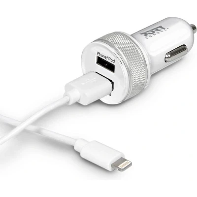 Afbeelding van Port Designs Car Charger 2x USB + Lightning Cable