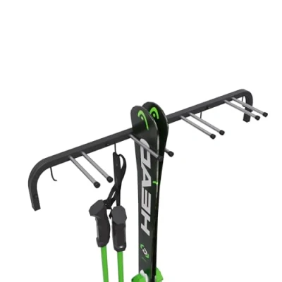 Afbeelding van N3 Skihouder voor 4 paar, 83 cm, Nordic Walking stokken, met beschermende rubberen coating ruimtebesparende opslag