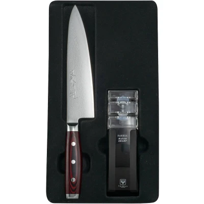 Afbeelding van Yaxell Super Gou Messenset Giftset 2 delig Messenslijper &amp; Koksmes 20 cm 161 Lagen Damas...