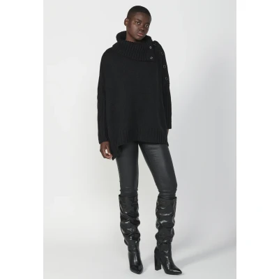 Afbeelding van Koroshi Trui, Dames, Maat: One Size, Black