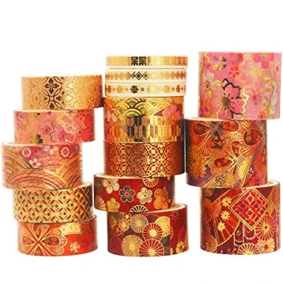 Afbeelding van YUBX 15 rollen washi tape, plakband, papier, decoratief, masking tape voor scrapbooking, handwerk, knutselen