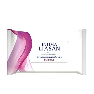 Afbeelding van Intima Liasan by Sagrotan Sensitive intieme doekjes voor hygiëne, reinigende vochtige de dagelijkse zeepvrij, alcoholvrij en 100% biologisch afbreekbaar, 3 x 30