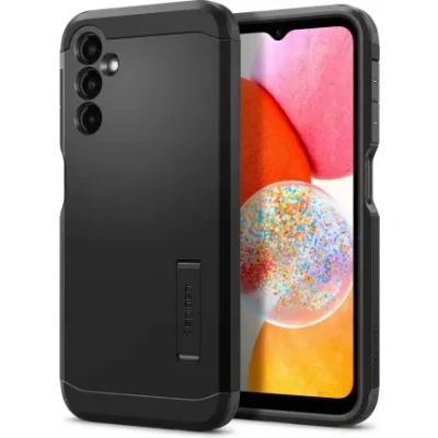 Afbeelding van Samsung Galaxy A14 (4G) Hoesje Kunststof Spigen Hardcase/Backcover Zwart Telefoonhoesje Shockproof/Valbescherming