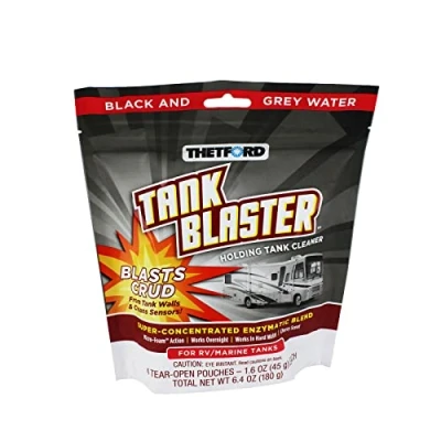 Afbeelding van Tank Blaster Level Sensor Cleaner Zwart &amp; Grijs Afvalwater Holding Tanks Draagbare 4 x 1.6 oz Packets Thetford 96527