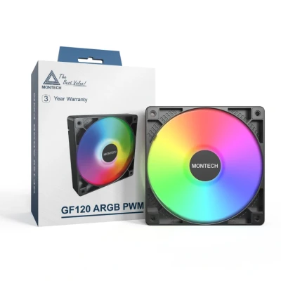 Afbeelding van Montech GF120 ARGB PWM Black case fan
