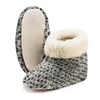 Afbeelding van Unisex Puur Schapenwol Warm Wol Pantoffels Boots Schapenvacht OLE (44, Wolk)