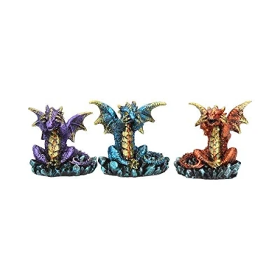 Afbeelding van Nemesis Now Drie Wijze Draken Beeldje 13cm Metallic Veelkleurig