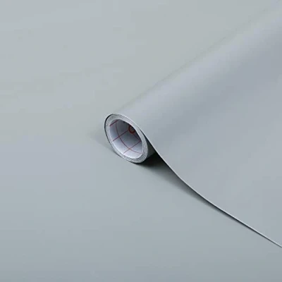 Afbeelding van d c fix Plakfolie, effen, zijdemat, grijs, zelfklevende folie, waterdicht, realistische decoratie voor meubels, tafel, kast, deur, keukenfronten, meubelfolie, decoratiefolie, behang, 90 cm x 2,1 m