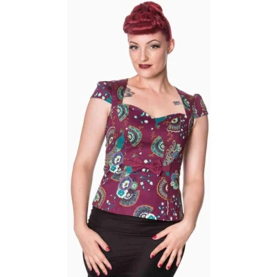 Afbeelding van Dancing Days FRANKIE Top 2XL Bordeaux rood