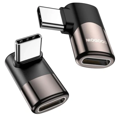 Afbeelding van MOGOOD USB C 90 graden adapter, mannelijke naar vrouwelijke extender rechte hoek adapter voor Steam Deck, Schakelaar, tablet, telefoon en meer