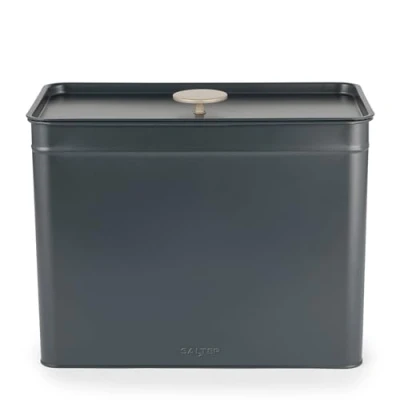 Afbeelding van Salter BW12460EU7 Marino grote broodtrommel bewaar brood, bagels en gebak, poedercoating, voor aanrecht in de keuken, langdurige versheid, opbergdoos, 33 x 18 23 cm, koolstofstaal