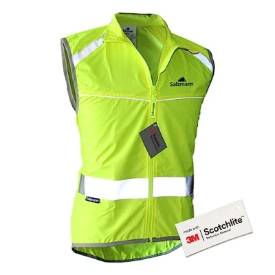 Afbeelding van Salzmann 3M Reflecterend fietsvest met ademende mesh inserts en achterzak Gemaakt Scotchlite