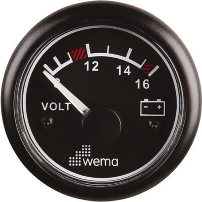 Afbeelding van Wema Voltmeter 12 volt zwart