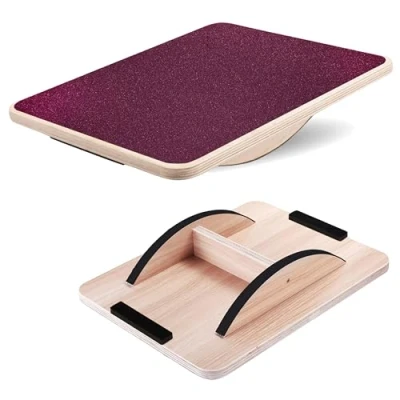 Afbeelding van Yes4All ZSM8 Wiebelbalansbord van kunststof, houten balansbord, 40 cm, opbouwbalansbord voor staan, core training, gym home workout (rood)