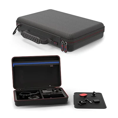 Afbeelding van Digicharge® Beschermhoes Koffer Compatibel voor Gopro Hero8 Hero7 Hero 8 7 Akaso Campark Crosstour Fitfort Garmin VIRB Apeman Xiaomi Yi Camkong Victure Kitvision Actie Camera Cam Groot 34x24x7cm Tas