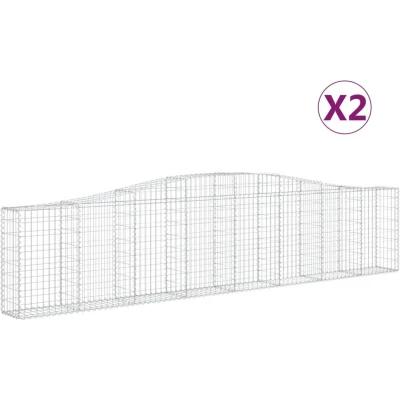Afbeelding van vidaXL Schanskorven 2 st gewelfd 400x30x80/100 cmg ijzer