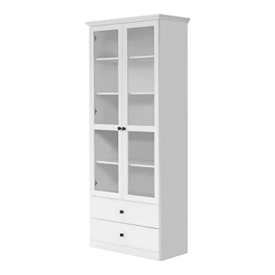 Afbeelding van trendteam woonkamer vitrine kast woonkamerkast bakken Vitrinekast 81 x 196 41 cm Weiß Dekor