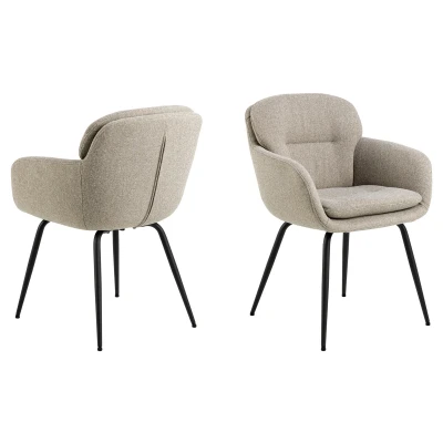 Afbeelding van Hjem Interiors Evi Eetkamerstoel met Armleuning Beige
