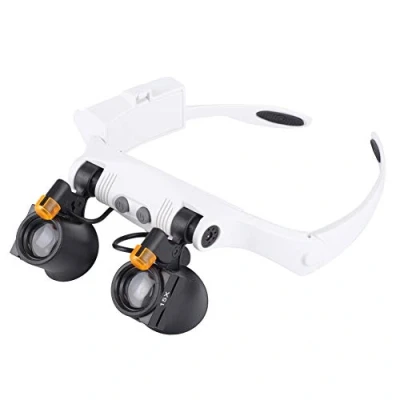 Afbeelding van Hoofdvergrootglas met Led verlichting, 3X, 4X, 5X, 6X, 7X, 10X Vergrootglazen licht Handsfree standaardvergrootglas, hoofdbandvergrootglas voor het lezen van elektronische sieraden Horloges repare