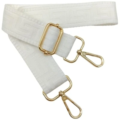 Afbeelding van Verstelbare kleurrijke schouderriem voor dameshandtassen, wit, 80 130 cm, tasriem met gouden karabijnhaak, duurzaam, crossbody tas, gitaar, moderne tassen, accessoires, 3,8 1313