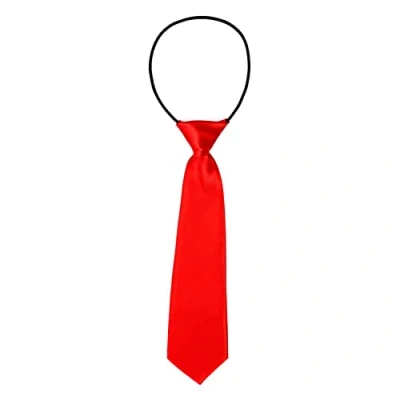 Afbeelding van DonDon Jongens Stropdas Kinderen Zijde Look glanzend en voorgebonden 7 cm breed Rood