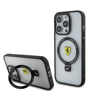 Afbeelding van Ferrari Ring Stand Back Case (MagSafe Compatible) Geschikt voor Apple iPhone 15 Pro (6.1&quot;) Transparant
