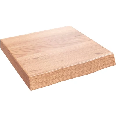 Afbeelding van vidaXL Wastafelblad 40x40x(2 6) cm behandeld massief hout lichtbruin