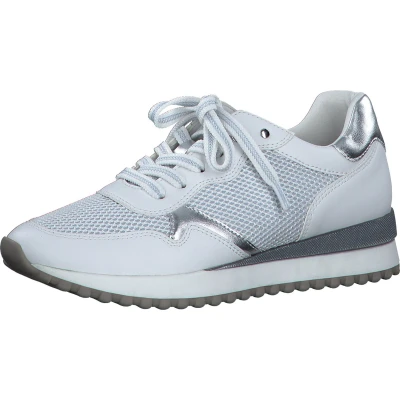 Afbeelding van MARCO TOZZI MT Soft Lining + Feel Me removable insole Dames Sneaker WHITE/LIGHT BLUE Maat 40