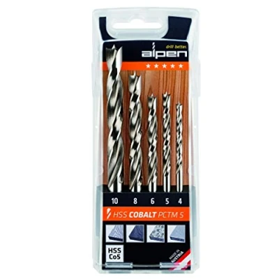 Afbeelding van Alpen 0063300005100 Hout spiraalboorset 5 delig 4 mm, 6 8 10 mm 1 stuk(s)