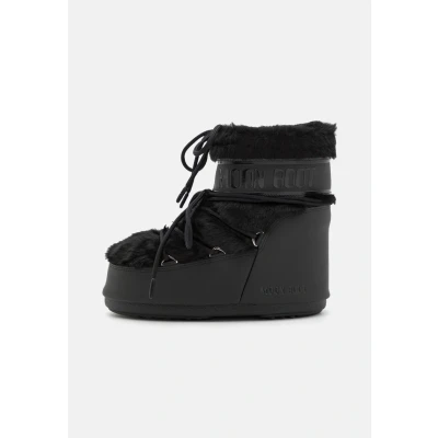 Afbeelding van Moon Boot ICON LOW Unisex Veterboots, Maat: 39 41, Black Imitatieleer/ textiel