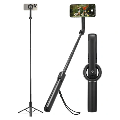 Afbeelding van SPIGEN S580W MAGSAFE BLUETOOTH SELFIESTICK LANG STATIEF ZWART