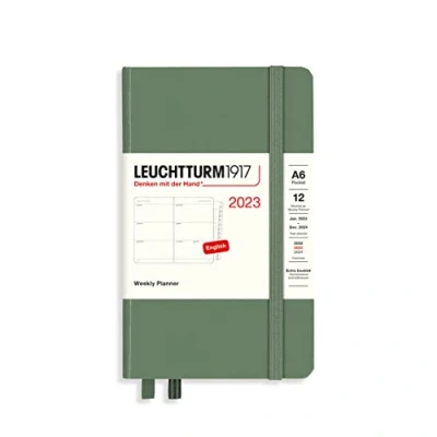 Afbeelding van LEUCHTTURM1917 365954 weekkalender Pocket (A6) 2023, 12 maanden, olijf, Engels