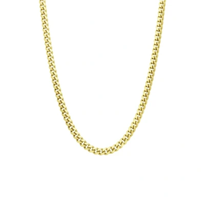 Afbeelding van Lucardi Kinder Gerecycled zilveren goldplated collier gourmetschakel Ketting 925 Zilver Goudkleurig 42 cm