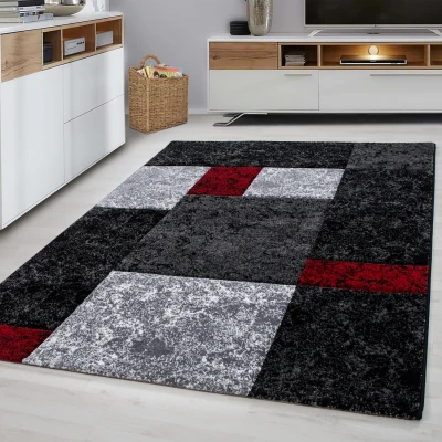 Afbeelding van Modern Vloerkleed Rood / Grijs Laagpolig 120x170 cm