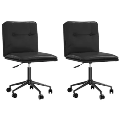 Afbeelding van vidaXL Eetkamerstoelen 2 st kunstleer zwart