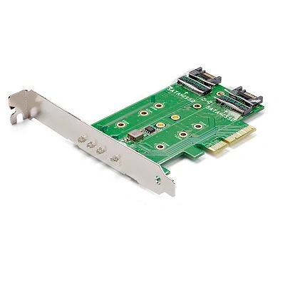 Afbeelding van StarTech.com 3 poorts M.2 SSD (NGFF) adapter kaart 1 x PCIe (NVMe) M.2, 2 SATA III 3.0