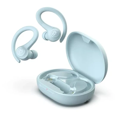 Afbeelding van JLab Go Air Sport+ Running Hoofdtelefoon True Wireless Bluetooth, Haak Over Ear Oordopjes voor Sport &amp; Gym, 35+ H Speeltijd In Oordopjes, IP55 Zweetbestendig, Opgelet Mode, Lichtblauw