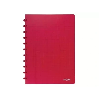 Afbeelding van Atoma Trendy schrift, ft A4, 144 bladzijden, commercieel geruit, transparant rood schrift