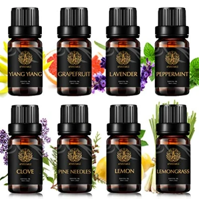 Afbeelding van 100% pure lavendel etherische olie set Voor diffuser, aromatherapie citroen kit, 8 x 10 ml therapeutische kwaliteit oliën pepermunt, dennennaalden, kruidnageloliën. massage