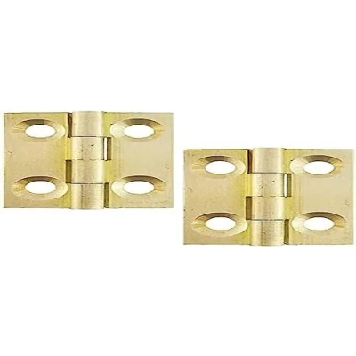 Afbeelding van Merriway BH03469 25 mm messing massief scharnier, wit, 2 stuks