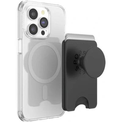 Afbeelding van PopSockets: PopWallet+ voor MagSafe Adapterring Inbegrepen Kaarthouder met een geïntegreerde verwisselbare PopTop smartphones en hoesjes Black