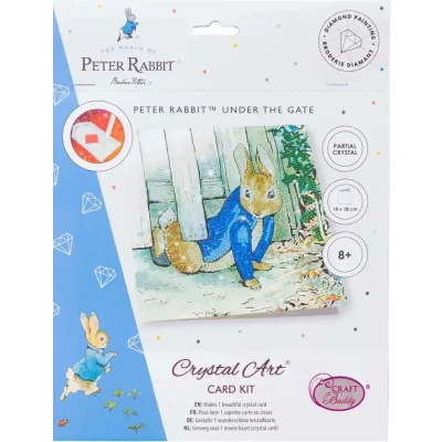 Afbeelding van Crystal Card kit Peter Rabbit under the fence (partial) 18 x cm.