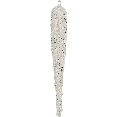 Afbeelding van Clayre &amp; Eef Kersthanger Ijspegel 19 cm Zilverkleurig Glas Kerstboomversiering
