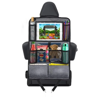 Afbeelding van AiQInu Rugleuningbescherming voor de auto, kinderen, organizer waterdicht en gemakkelijk te reinigen, met 12,5 inch tablettas