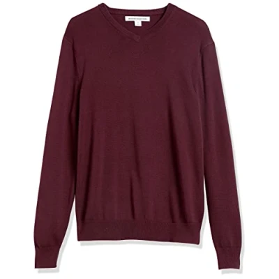 Afbeelding van Amazon Essentials Sweater met V hals voor heren,Bourgondy,3XL 4XL
