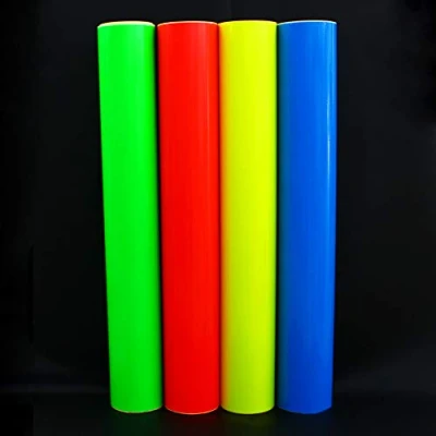 Afbeelding van Plotterfolie, neonfolie, plotfolie, markeringsfolie, knutselfolie, zelfklevend, fluorescerend (neon geel, 100 x 31,5 cm)