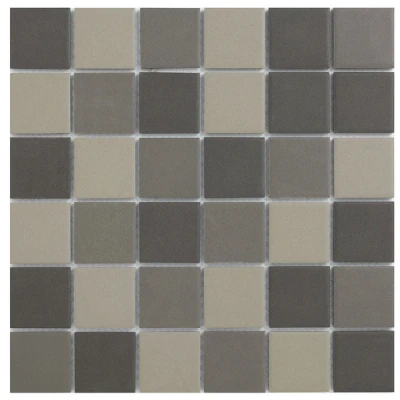 Afbeelding van The Mosaic Factory London Vierkant Dark Grey Mix 4,8x4,8 cm